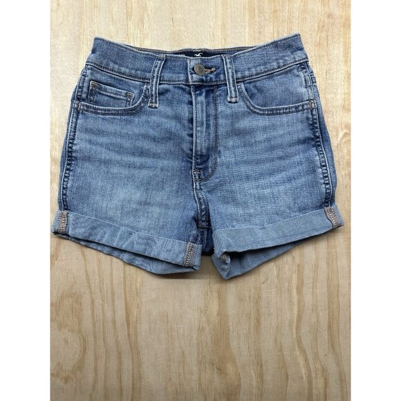 Hollister Pants - Hollister High Rise Jean Shorts 3" Juniors Size 00 Blue Wash Short Stretch w23
